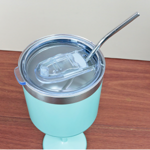 TAÇA INOX COM TAMPA DE PLÁSTICO E CANUDO DE INOX 550ML - GDR1462-TI