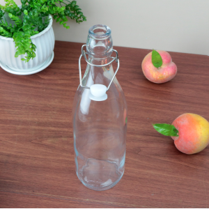 GARRAFA DE VIDRO COM TAMPA HERMÉTICA 1 LITRO - GA10016