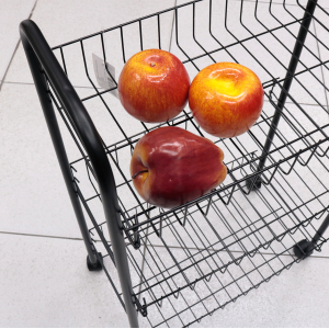 CARRINHO ARAMADO DE METAL COM RODAS 64CM - 6284