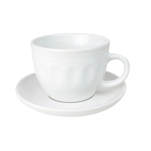 JOGO DE XÍCARAS COM PIRES DE CERÂMICA BRANCA 210ML 12 PEÇAS - CA18098