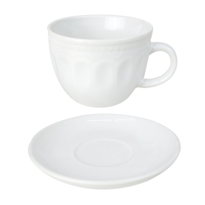 JOGO DE XÍCARAS COM PIRES DE CERÂMICA BRANCA 210ML 12 PEÇAS - CA18098