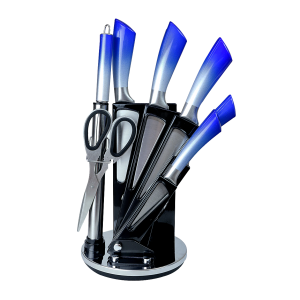 CONJUNTO DE FACAS PARA COZINHA EM AÇO INOX 7 PEÇAS E SUPORTE GIRATÓRIO-CA08275