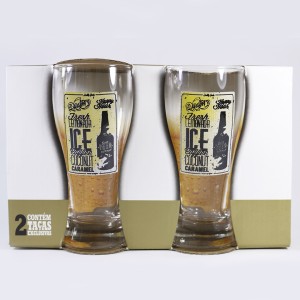 JOGO DE COPOS PAGODINHO RETRÔ C/2 PEÇAS 200 ML CADA - 13 CM - MODELO 02 - LV09-2