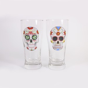 JOGO DE COPOS PAGODINHO CAVEIRA COLOR C/2 PEÇAS 200 ML CADA - 13 CM - MODELO 03 - LV07-3