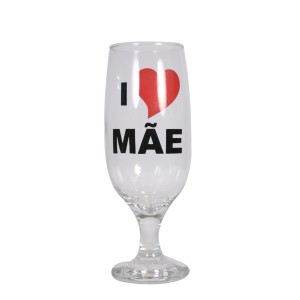 TAÇA DE VIDRO FLORIPA I LOVE MÃE - 300 ML - 17 CM - 77D19