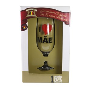 TAÇA DE VIDRO FLORIPA I LOVE MÃE - 300 ML - 17 CM - 77D19