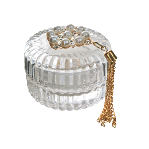 CASTIÇAL EM VIDRO 65 COM TAMPA E PENDENTE 4,8CM - GA10045-A