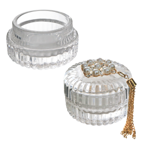 CASTIÇAL EM VIDRO 65 COM TAMPA E PENDENTE 4,8CM - GA10045-A