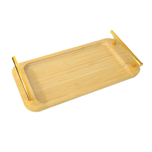 BANDEJA DE BAMBU COM ALÇA PLÁSTICA 31CM  - CX265