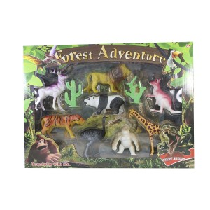 KIT ANIMAIS DE PLASTICO SELVAGENS FLORESTA C/10 PEÇAS