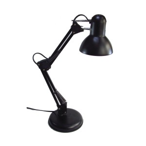 LUMINARIA DE MESA ARTICULADA DE METAL 60 CM - BIVOLT - 60W - BOCAL E27 - PRETA