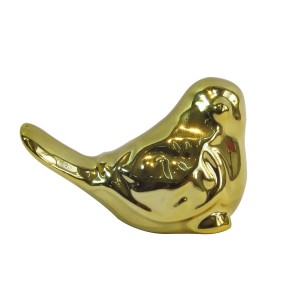 PASSARO PARA DECORAÇÃO CERAMICA 7,5 X 5,5 CM DOURADO - F161405-DOU