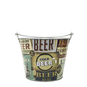 BALDE DE METAL PARA CERVEJA BEGE COLD BEER 4.8 LITROS CA12096-C