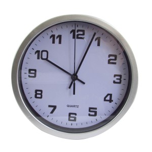 RELOGIO DE PAREDE DE PLASTICO CONTINUO  PRATA 20 CM - 3311-PTA