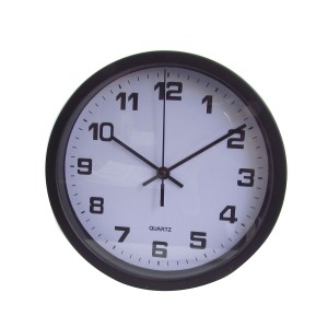 RELOGIO DE PAREDE DE PLASTICO CONTINUO PRETO 20 CM - 3311-PT