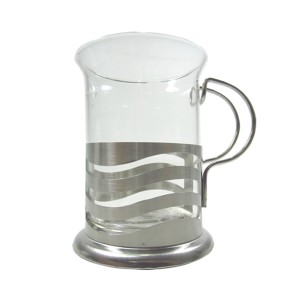 XICARA EM VIDRO E INOX ESTAMPA PASSARO 200 ML - IXB0901