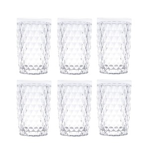 JOGO DE COPOS DE VIDRO BICO DE ABACAXI 6 PEÇAS 330ML CADA - 6468