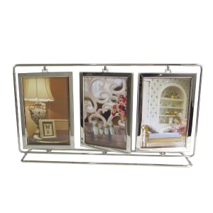 PORTA RETRATO METAL GIRATORIO TRIPLO PARA 6 FOTOS 10X15CM SXK5505
