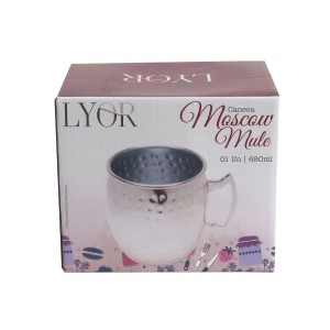 CANECA DE INOX REVESTIDA EM COBRE MOSCOW MULE MARTELADA 550 ML - 66898