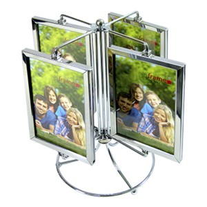 PORTA RETRATO METAL GIRATORIO PARA 8 FOTOS 10X15CM