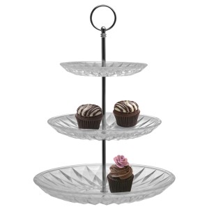 PRATO DE VIDRO TRIPLO PARA DOCES PRATOS 15 , 20 E 25 CM - VDA0213