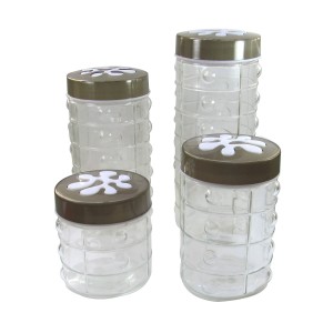 JOGO DE POTES PARA MANTIMENTOS 4 PEÇAS 750/1150/1600/2100ML - VDA0403-CZ