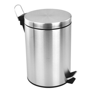 LIXEIRA DE INOX COM PEDAL 5 LITROS CESTO INTERNO EM PLASTICO - DMH5258