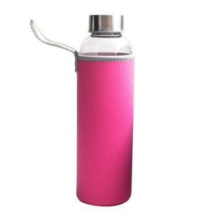 GARRAFA SQUEEZE DE VIDRO REVESTIDA COM CAPA NEOPREME 500ML - YT7104-RS