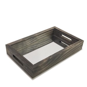 BANDEJA 15X25 COM ESPELHO E PÉS EM PEROLA - 387