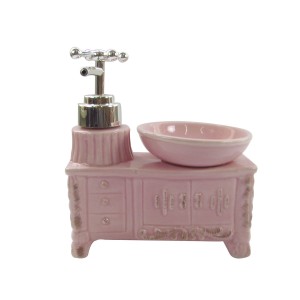 PORTA SABONETE LIQUIDO RETRO ROSA 350 ML - PRB01003