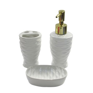 KIT DE BANHEIRO EM PORCELANA 3 PÇS 200 ML - 2KB99361-BR