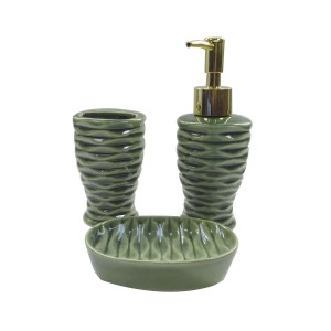 KIT DE BANHEIRO EM PORCELANA 3 PÇS 200 ML - 2KB99361-VD