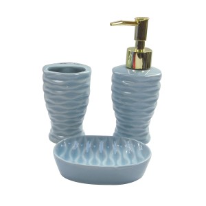 KIT DE BANHEIRO EM PORCELANA 3 PÇS 200 ML - 2KB99361-AZ