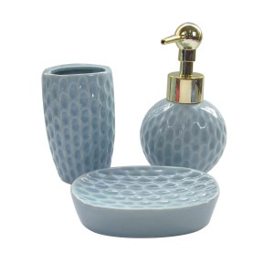 KIT DE BANHEIRO EM PORCELANA 3 PÇS 200 ML - 2KB99362-AZ