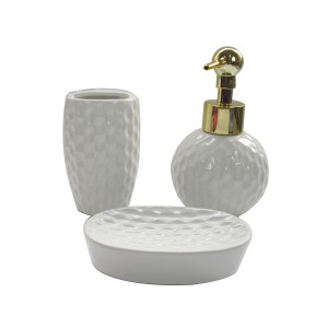 KIT DE BANHEIRO EM PORCELANA 3 PÇS 200 ML - 2KB99362-BR