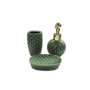 KIT DE BANHEIRO EM PORCELANA 3 PÇS 200 ML - 2KB99362-VD