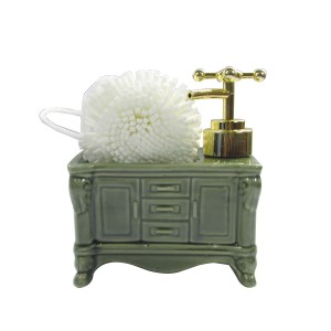 PORTA SABONETE LIQUIDO RETRÔ COM ESPONJA 350 ML - 2KB99117-VD