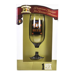 TAÇA DE VIDRO FLORIPA PARA CERVEJA RETRÔ BEER - 300 ML - 17 CM - MODELO 03 - 07732-3