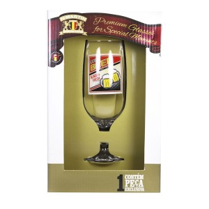 TAÇA DE VIDRO FLORIPA PARA CERVEJA RETRÔ COLD BEER ALWAYS FRESH - 300 ML - 17 CM - MODELO 06 - 07732-6