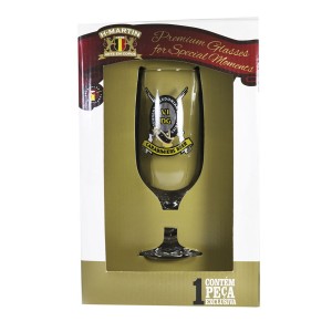 TAÇA DE VIDRO FLORIPA PARA CERVEJA RETRÔ CARABINIERS BEER- 300 ML - 17 CM - MODELO 07 - 07732-7