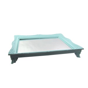 BANDEJA DE PLASTICO COM ESPELHO 25X30 CM VERDE - HU65882-V