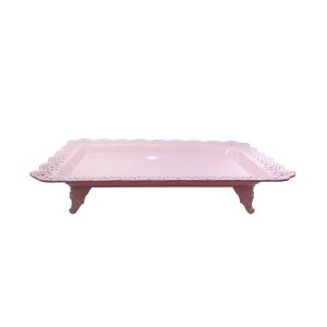 BANDEJA DECORATIVA DE PLASTICO COM PÉ 45X30 CM HU78336-RS