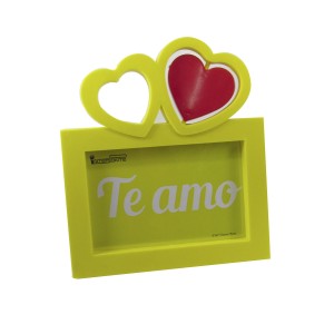 PORTA RETRATO DE PLASTICO COM 2 CORAÇÕES 10X15 HP65838-AM