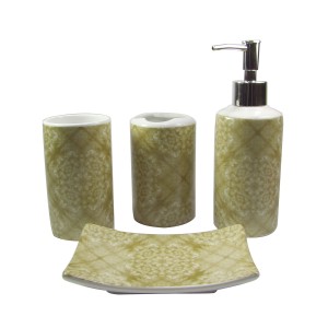 KIT DE BANHEIRO DE CERAMICA COM 4 PÇS 250 ML 312-A