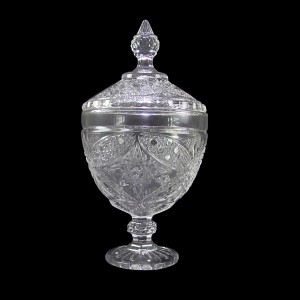 BOMBONIERE DE VIDRO COM PEDESTAL 28 X 15 CM 1602