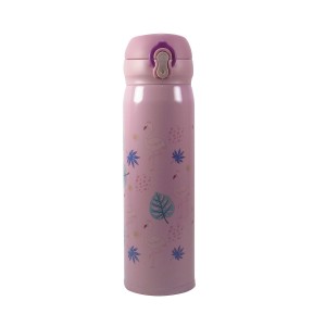GARRAFA TÉRMICA  AÇO INOX TRAVA VACUUM CUP  420ML FLAMINGO - 97199-RS