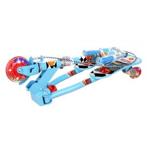 PATINETE INFANTIL DOBRAVEL 3 RODAS COM LUZ E FREIO RADICAL FROG ATÉ 50 KG - DMR5509-AZ