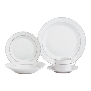 JOGO DE JANTAR REDONDO EM PORCELANA 20 PEÇAS - DMP4221-PTA