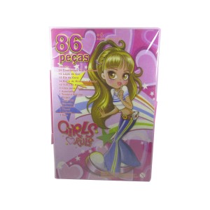 ESTOJO ESCOLAR 86 PECAS MENINA ARCO IRIS - MT86GIRL-AI