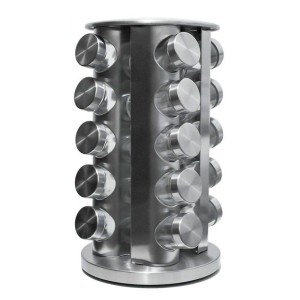 PORTA TEMPEROS GIRATORIO EM INOX COM 20 PEÇAS - 728953